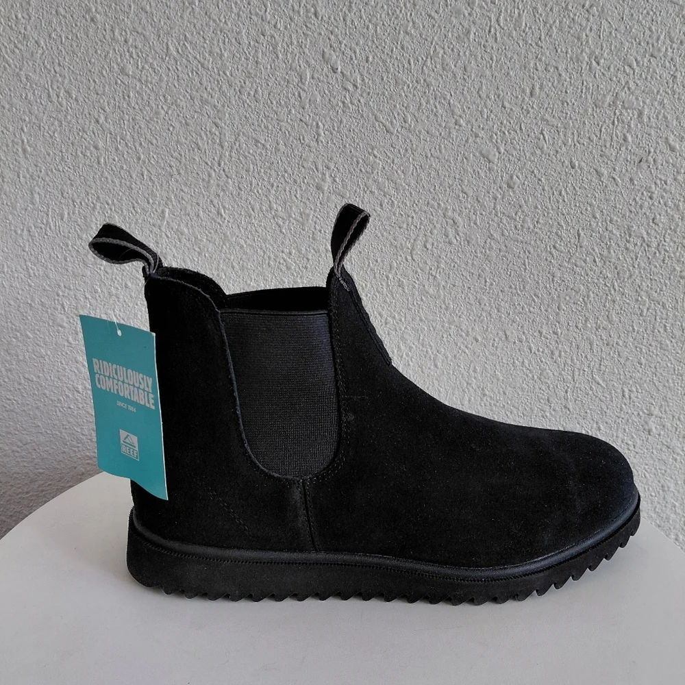 Nwob Reef Otis Black Suede Chelsea Boots CJ5169